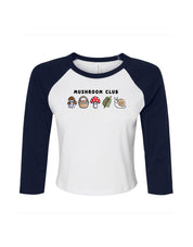 Mushroom Club Embroidered Micro Rib 3/4 Sleeve Tee
