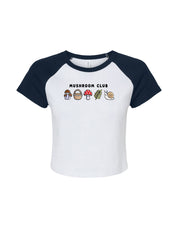 Mushroom Club Embroidered Micro Rib Raglan Baby Tee