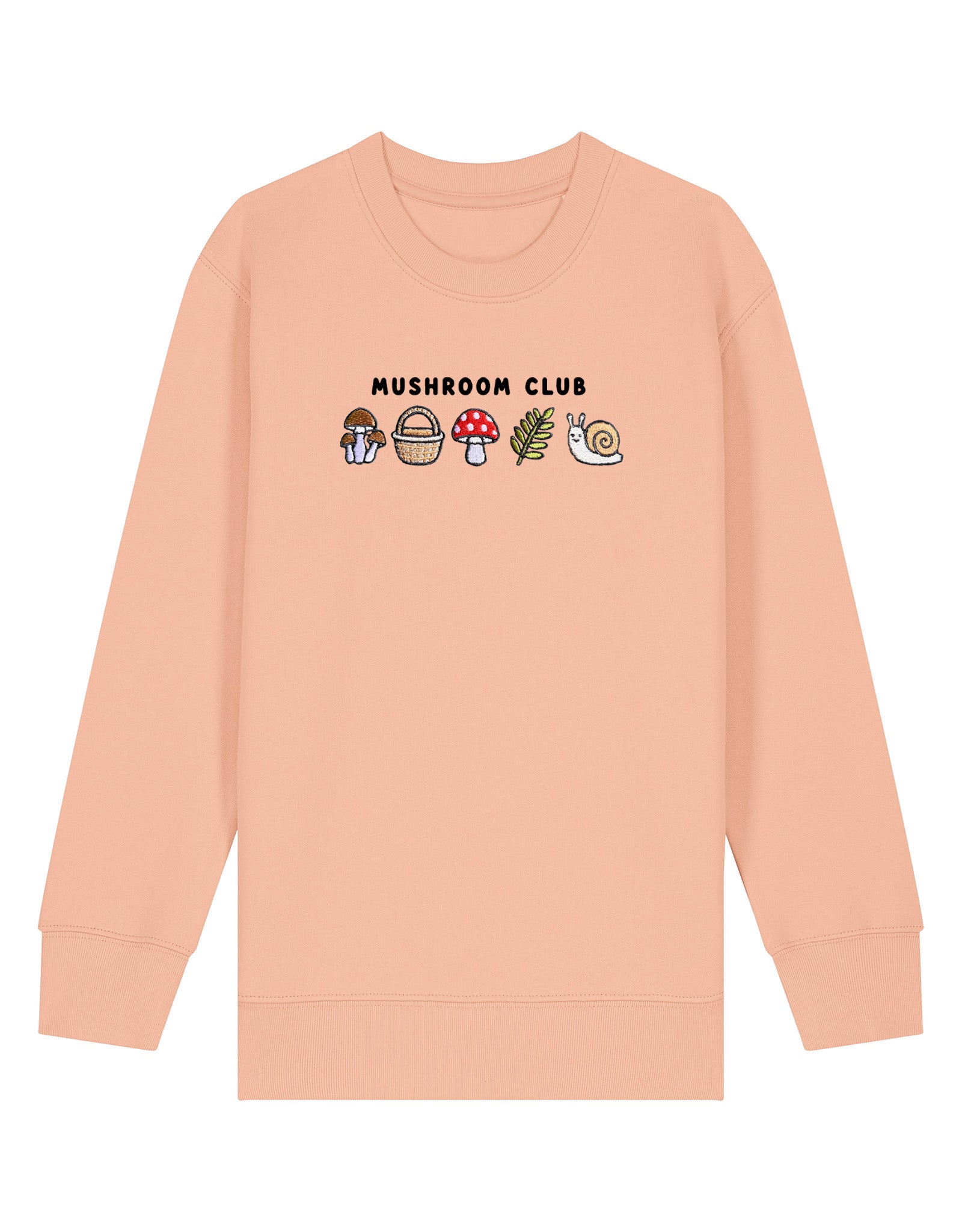Mushroom Club Embroidered Organic Cotton Childrens Sweatshirt