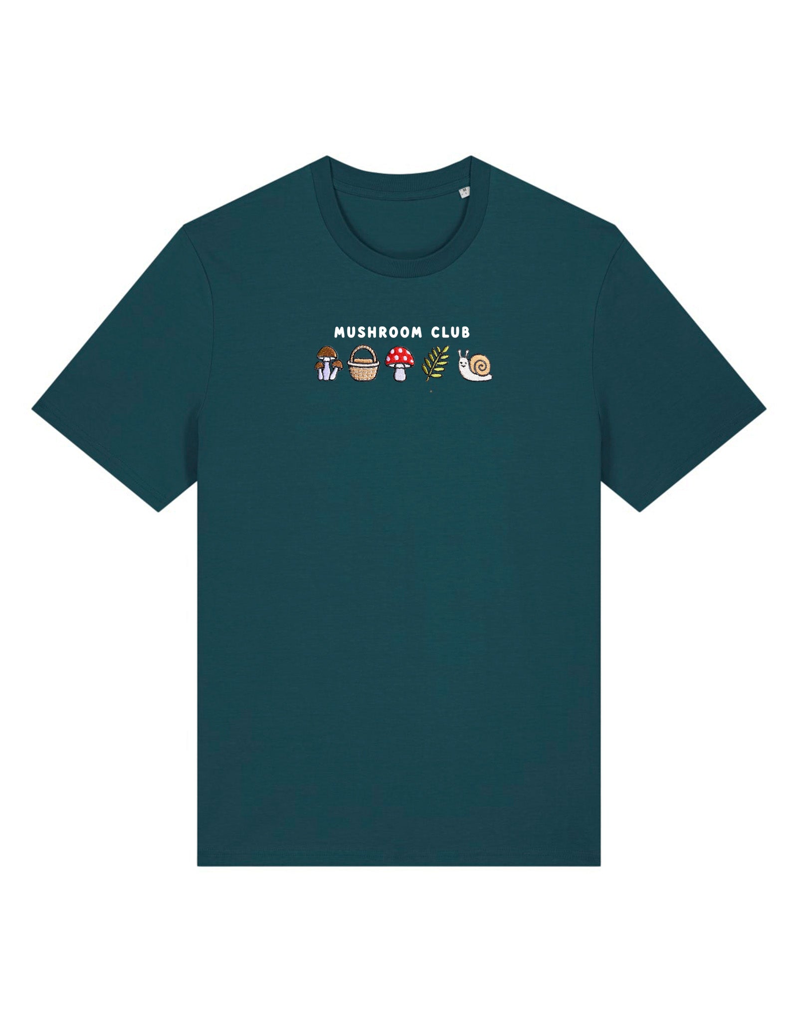Mushroom Club Embroidered Organic Cotton T-Shirt