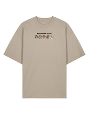 Mushroom Club Embroidered Oversized Organic Cotton Tee