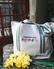 Mushroom Club Embroidered Boat Bag