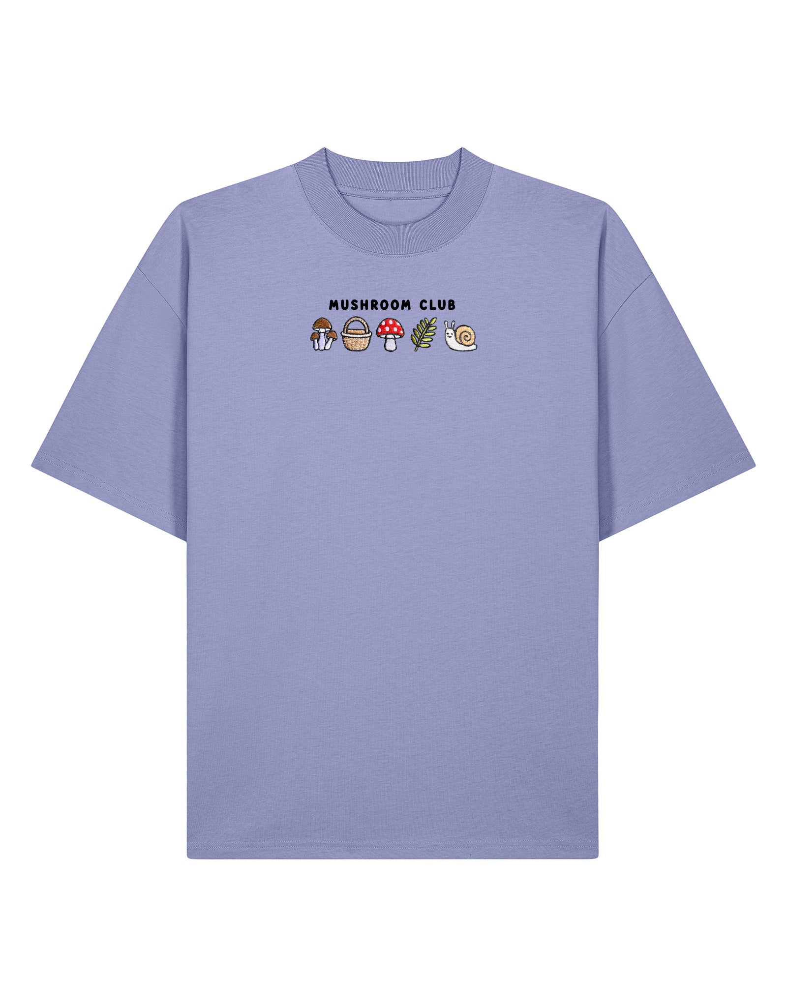Mushroom Club Embroidered Oversized Organic Cotton Tee