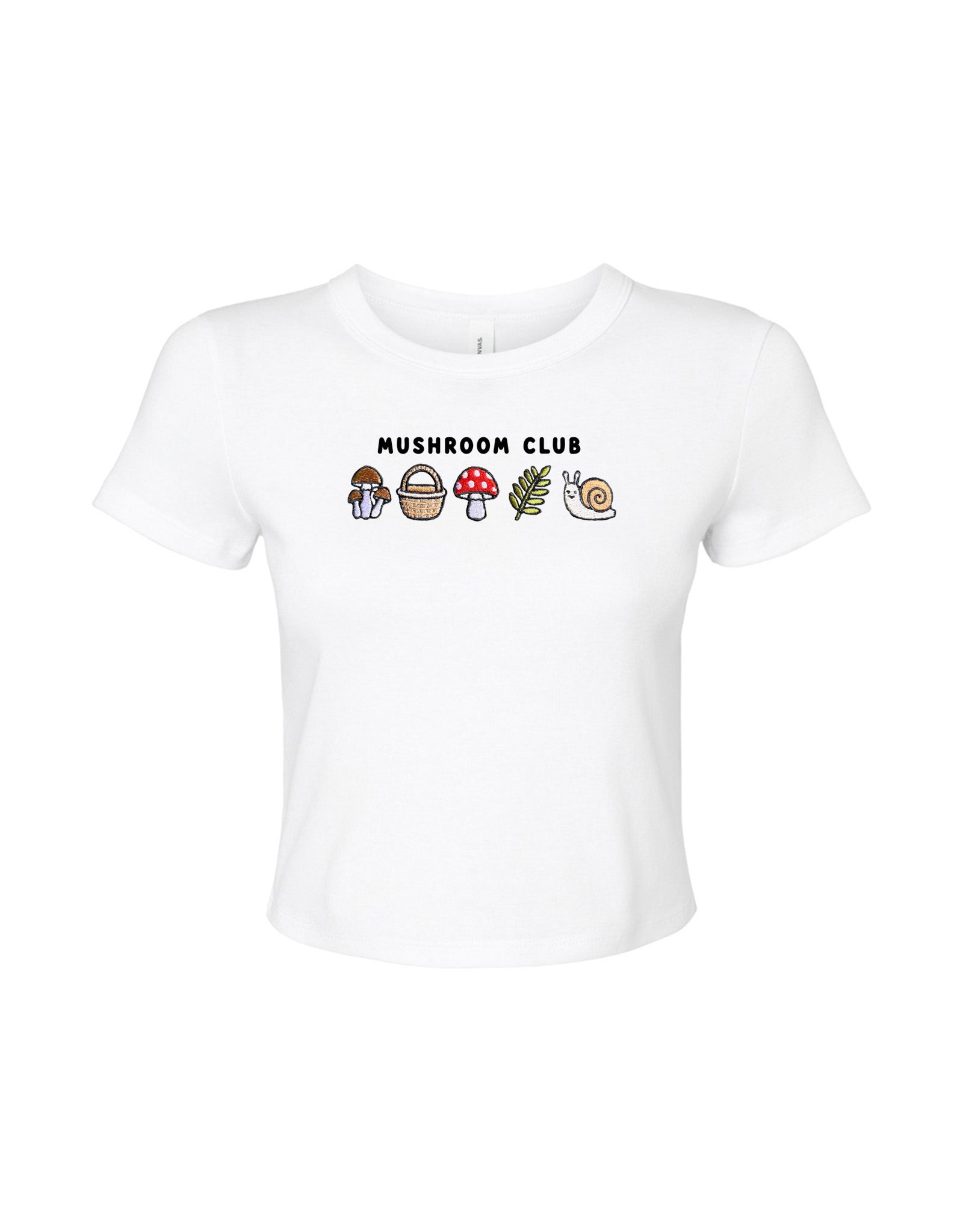 Mushroom Club Embroidered Micro Rib Baby Tee