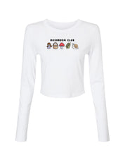 Mushroom Club Embroidered Micro Rib Long Sleeved Tee