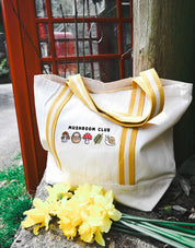 Mushroom Club Embroidered Boat Bag