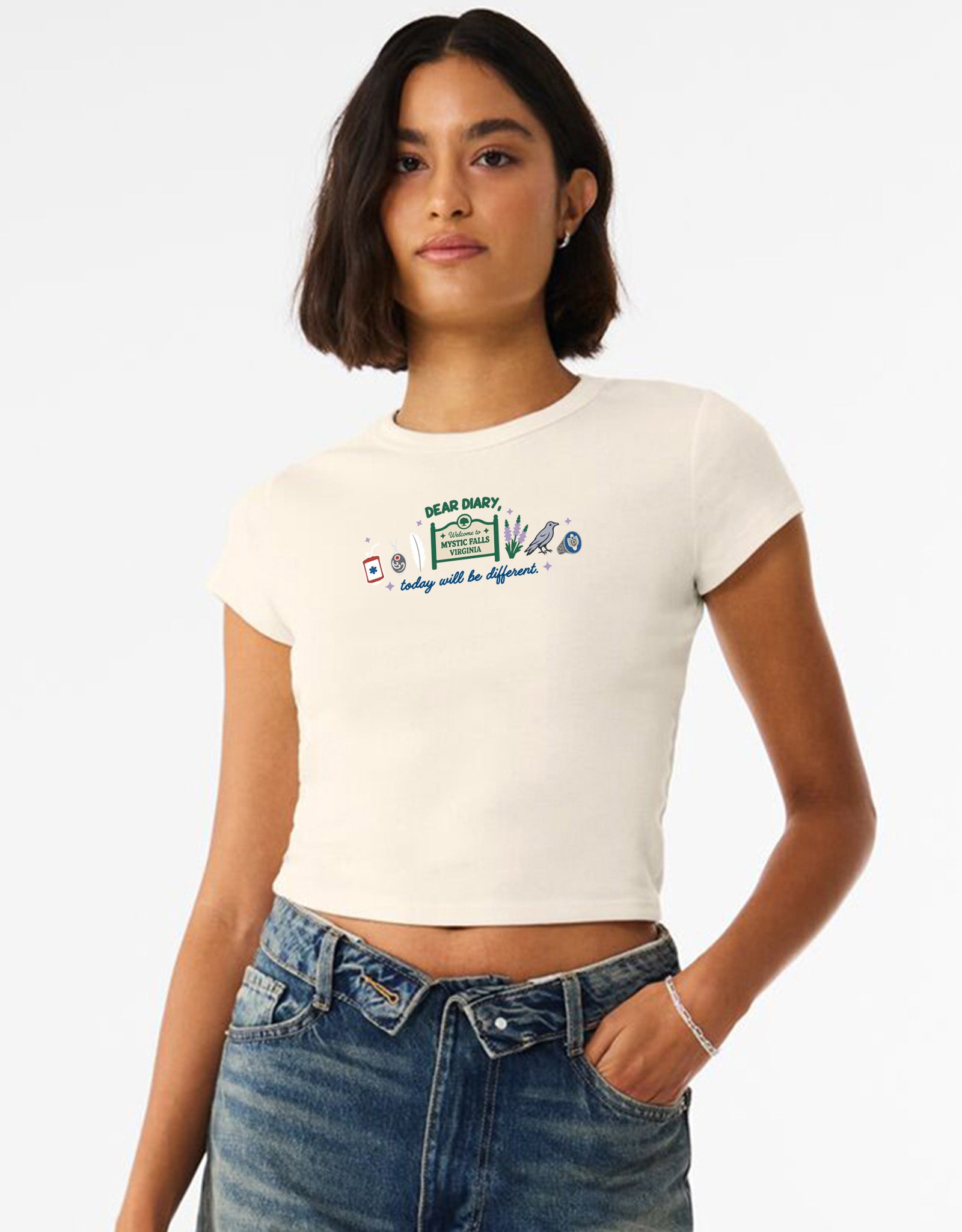 Mystic Embroidered Micro Rib Baby Tee