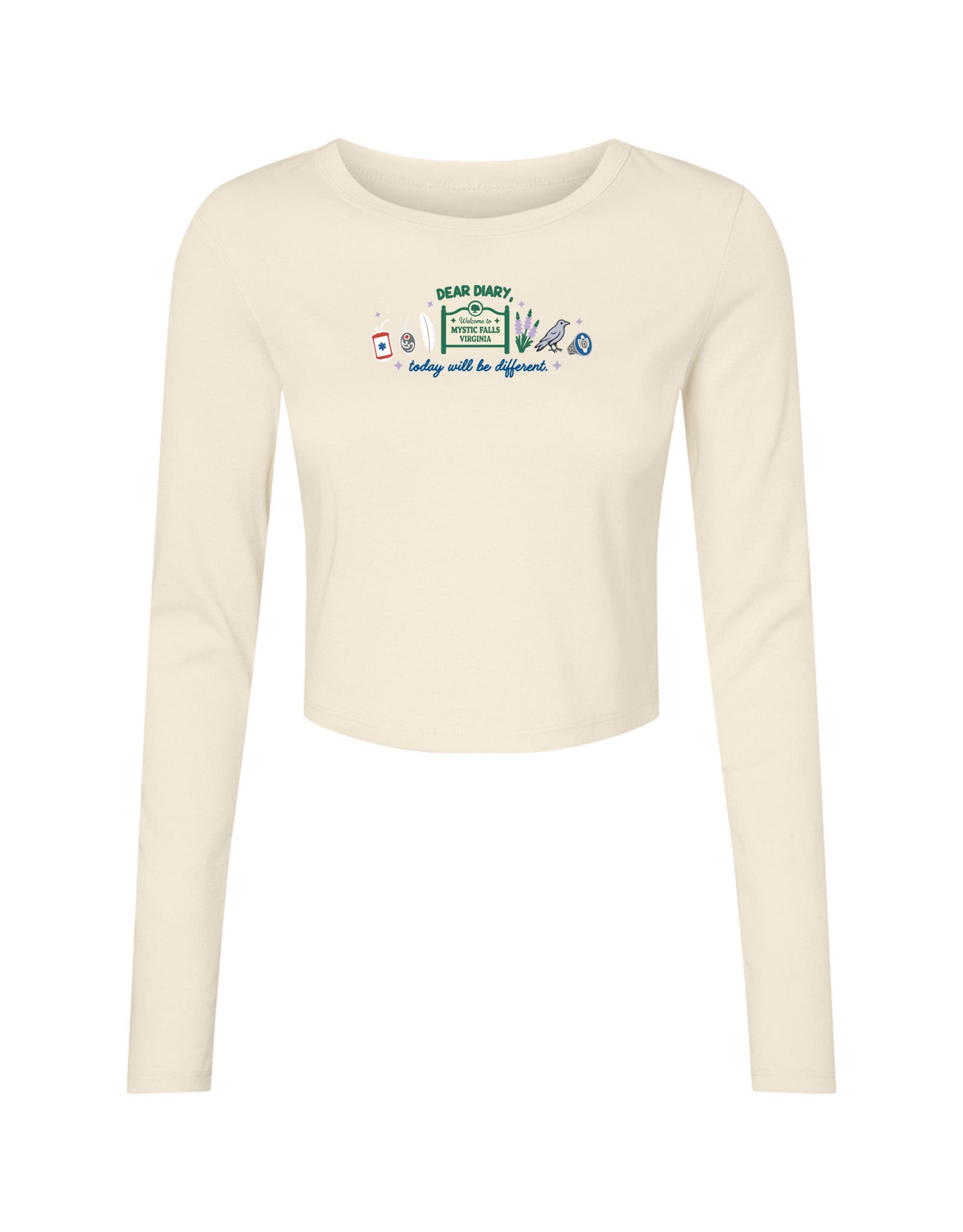 Mystic Embroidered Micro Rib Long Sleeved Tee
