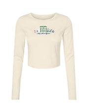 Mystic Embroidered Micro Rib Long Sleeved Tee
