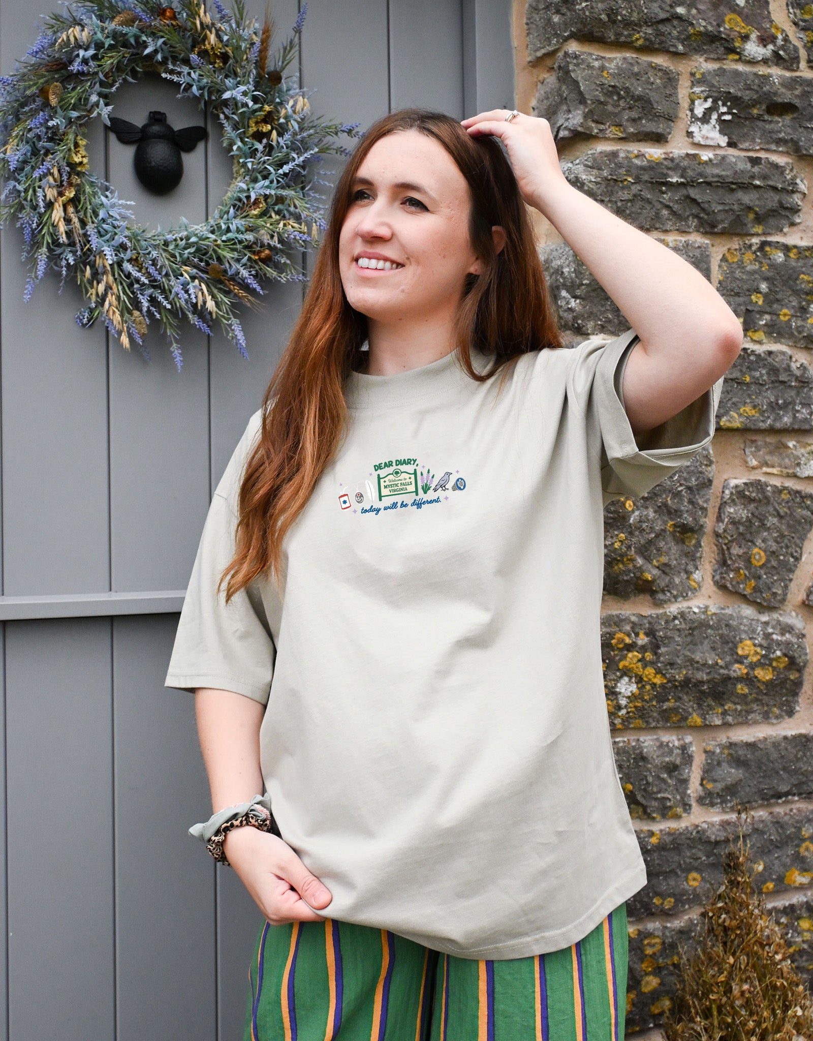 Mystic Embroidered Oversized Organic Cotton Tee
