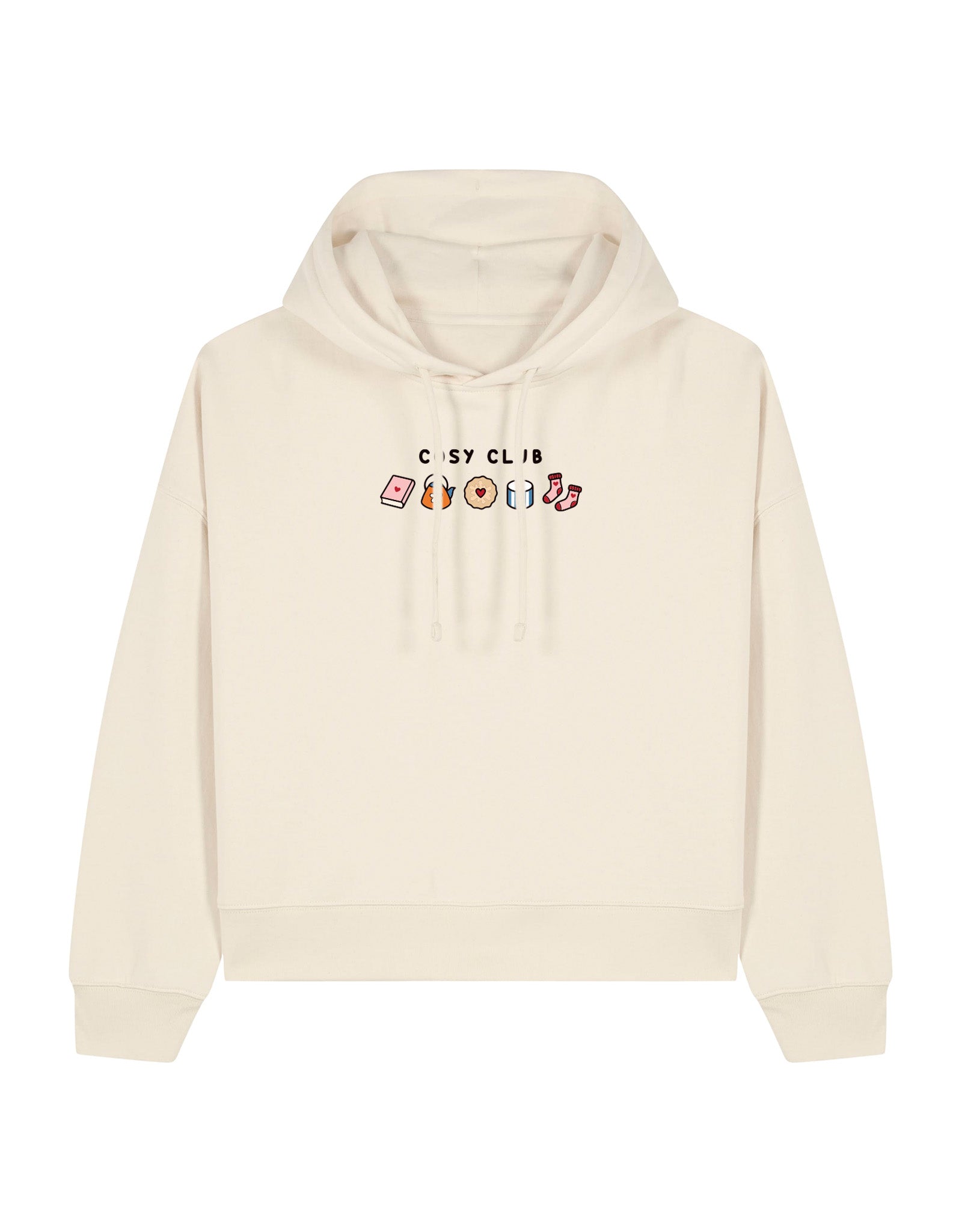 Cosy Club Embroidered Boxy Organic Cotton Hoodie