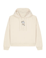 Coffee Lover Embroidered Boxy Organic Cotton Hoodie