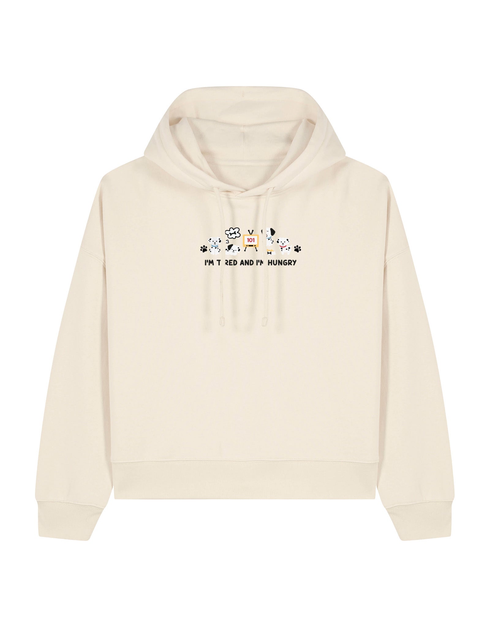 Dogs Embroidered Boxy Organic Cotton Hoodie