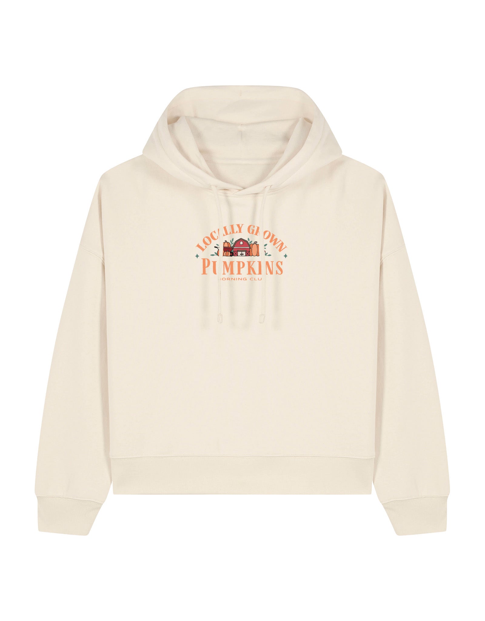 Pumpkins Embroidered Boxy Organic Cotton Hoodie