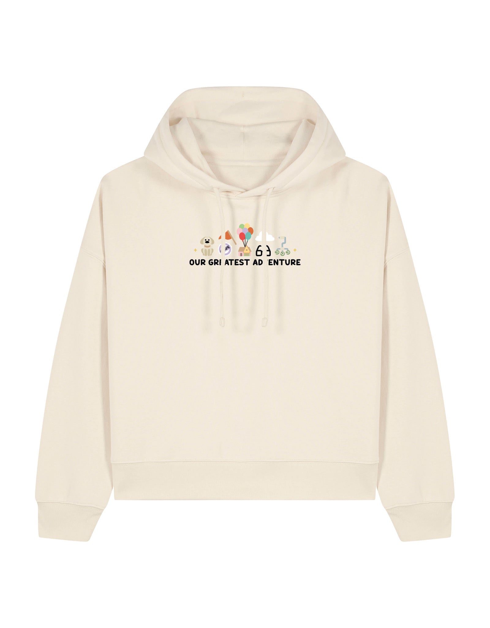 Up Embroidered Boxy Organic Cotton Hoodie
