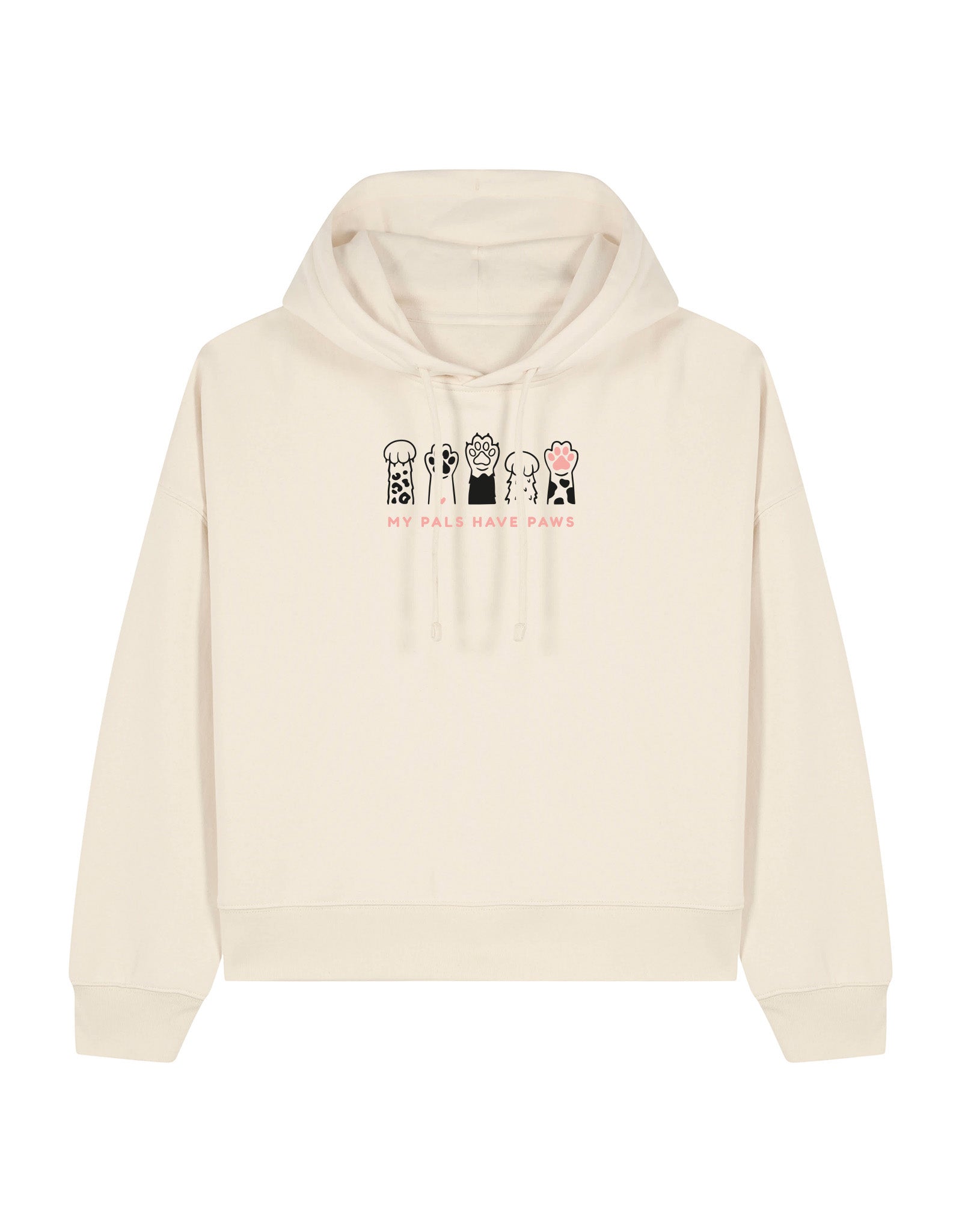 My Pals Have Paws Embroidered Boxy Organic Cotton Hoodie