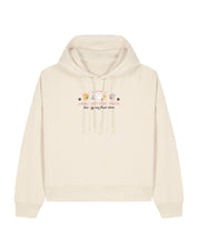 Cats Embroidered Boxy Organic Cotton Hoodie