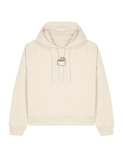 Spill The Tea Embroidered Boxy Organic Cotton Hoodie