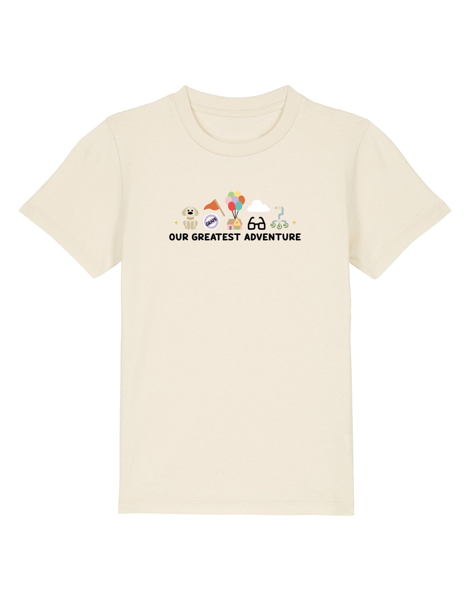 Up Embroidered Organic Cotton Childrens T-Shirt