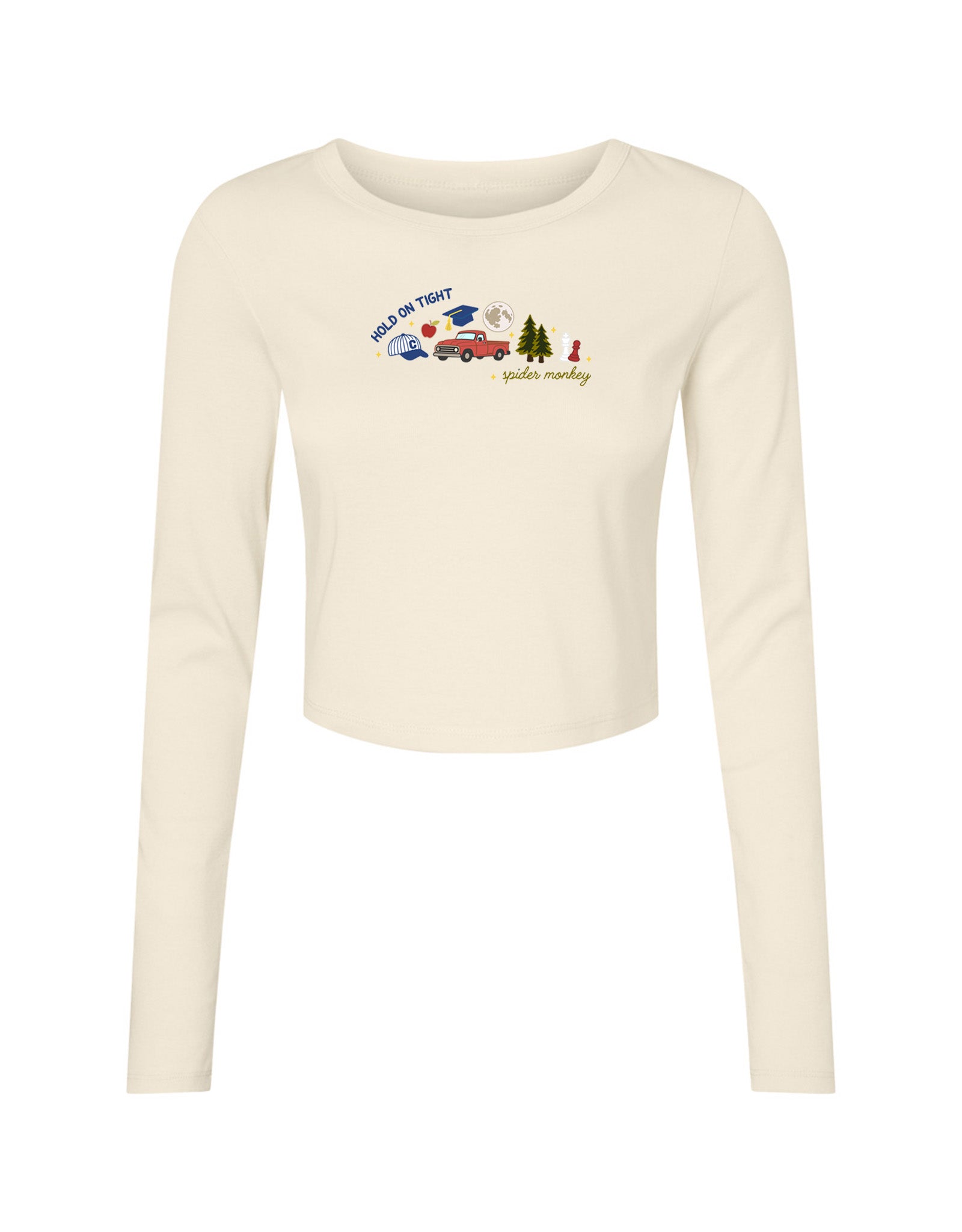 Forks Embroidered Micro Rib Long Sleeved Tee