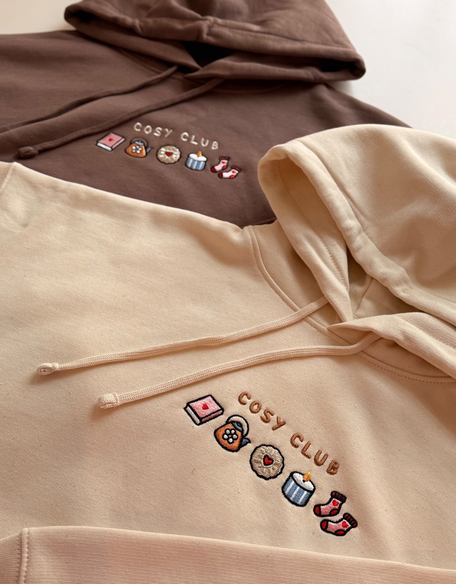 Cosy Club Embroidered Boxy Organic Cotton Hoodie