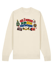 80s Christmas Printed Organic Cotton Sweatshirt