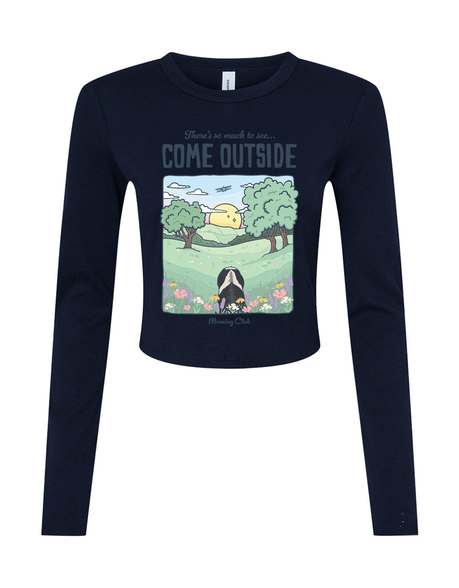 Come Outside Printed Micro Rib Long Sleeved Tee