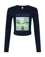 Come Outside Printed Micro Rib Long Sleeved Tee