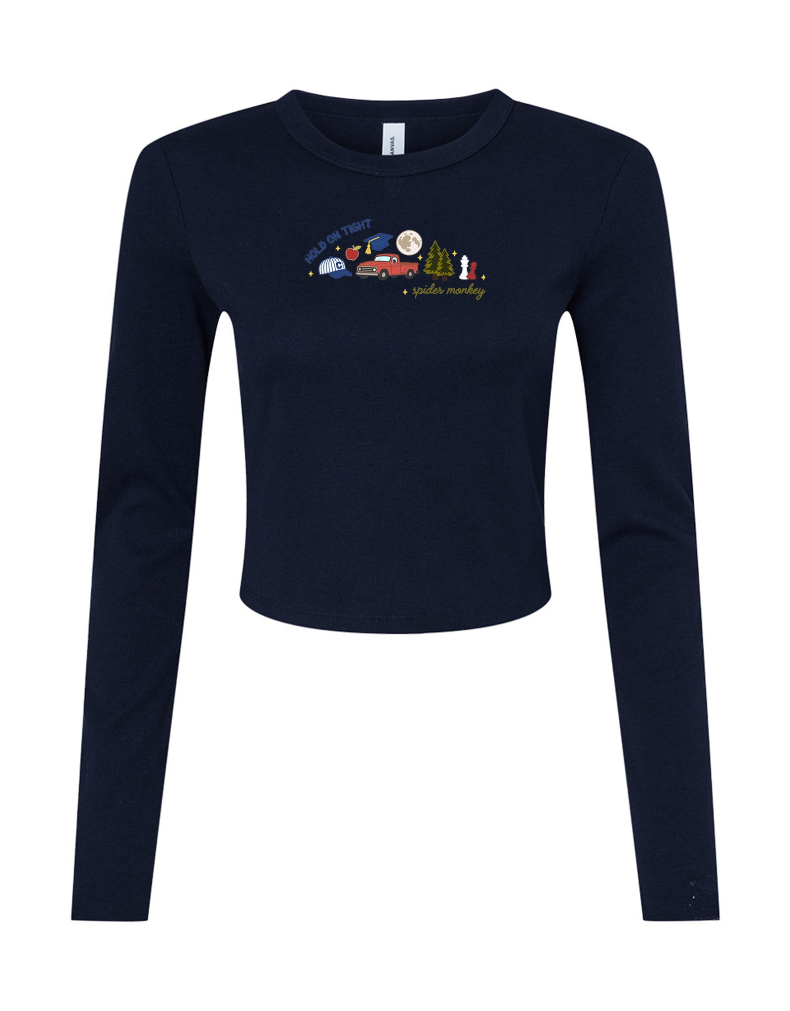 Forks Embroidered Micro Rib Long Sleeved Tee