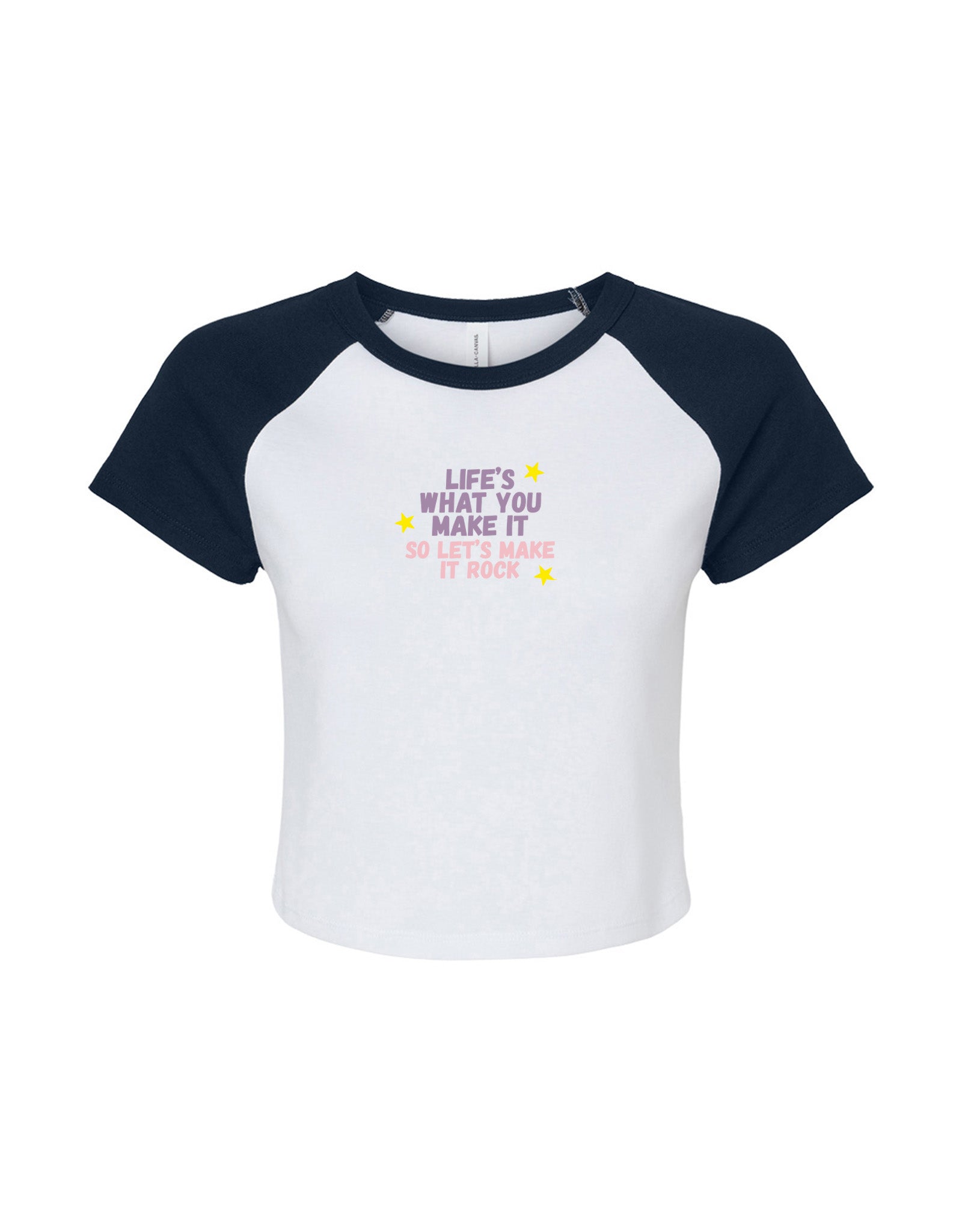 Hannah Lyrics Embroidered Micro Rib Raglan Baby Tee