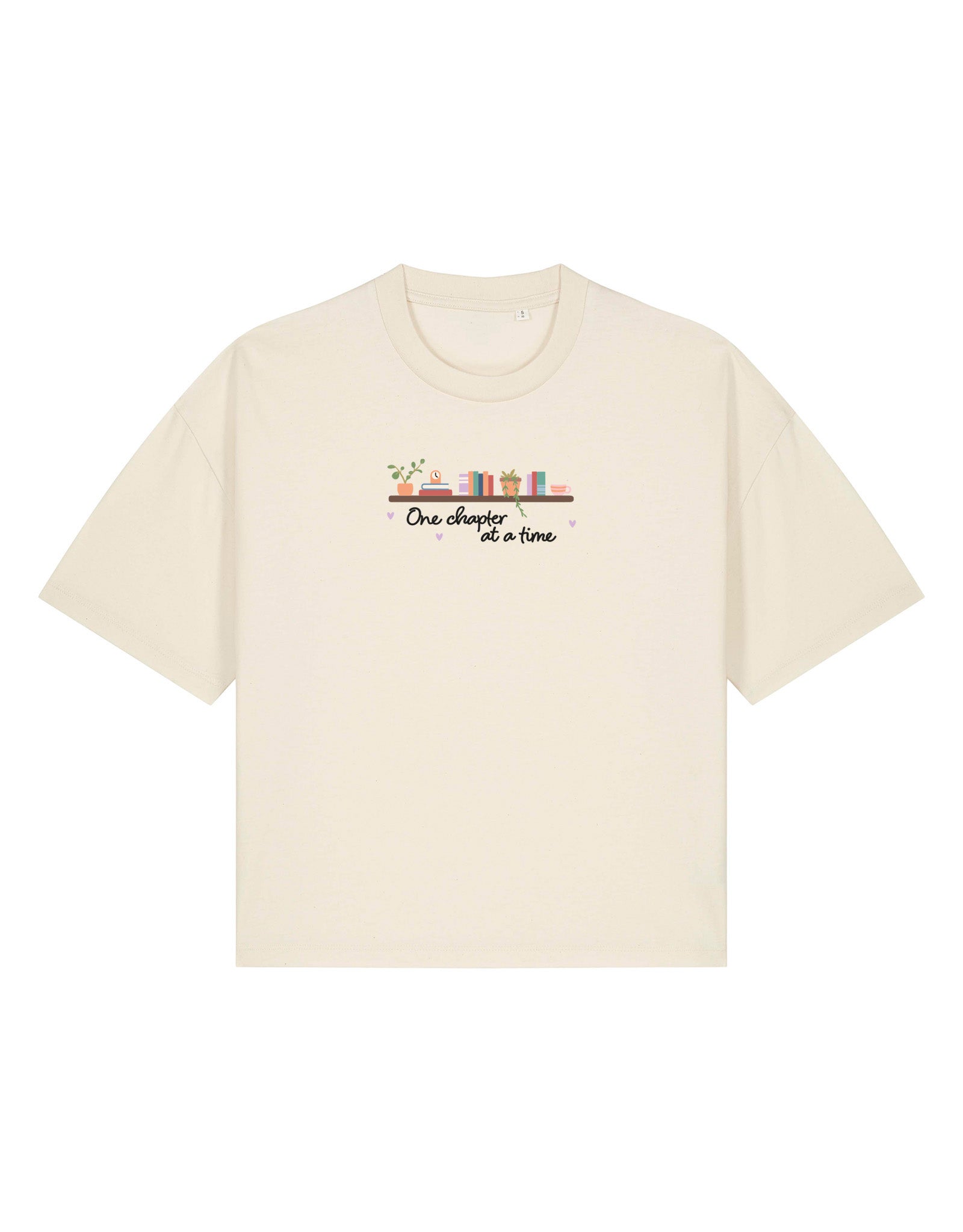 One Chapter At A Time Embroidered Boxy Organic Cotton Tee