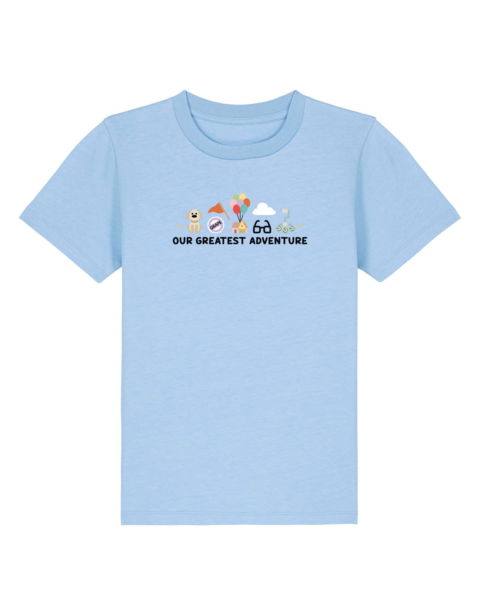 Up Embroidered Organic Cotton Childrens T-Shirt