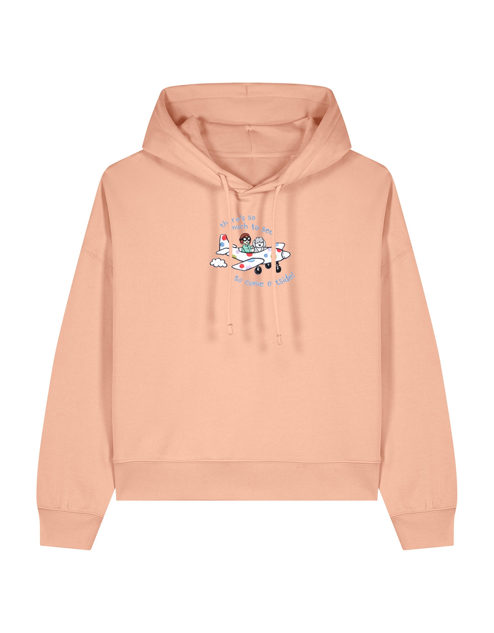 Come Outside Embroidered Boxy Organic Cotton Hoodie