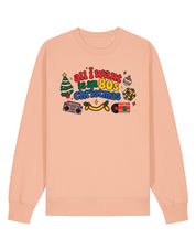 80s Christmas Printed Organic Cotton Sweatshirt