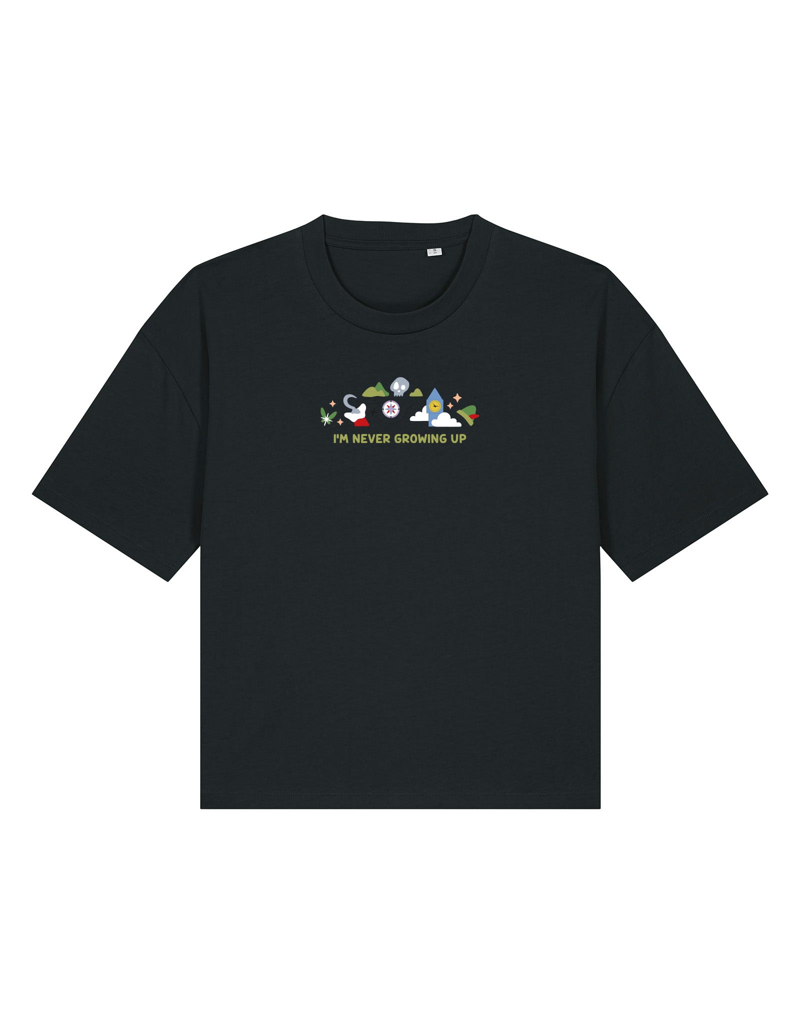 Peter Pan Embroidered Boxy Organic Cotton Tee