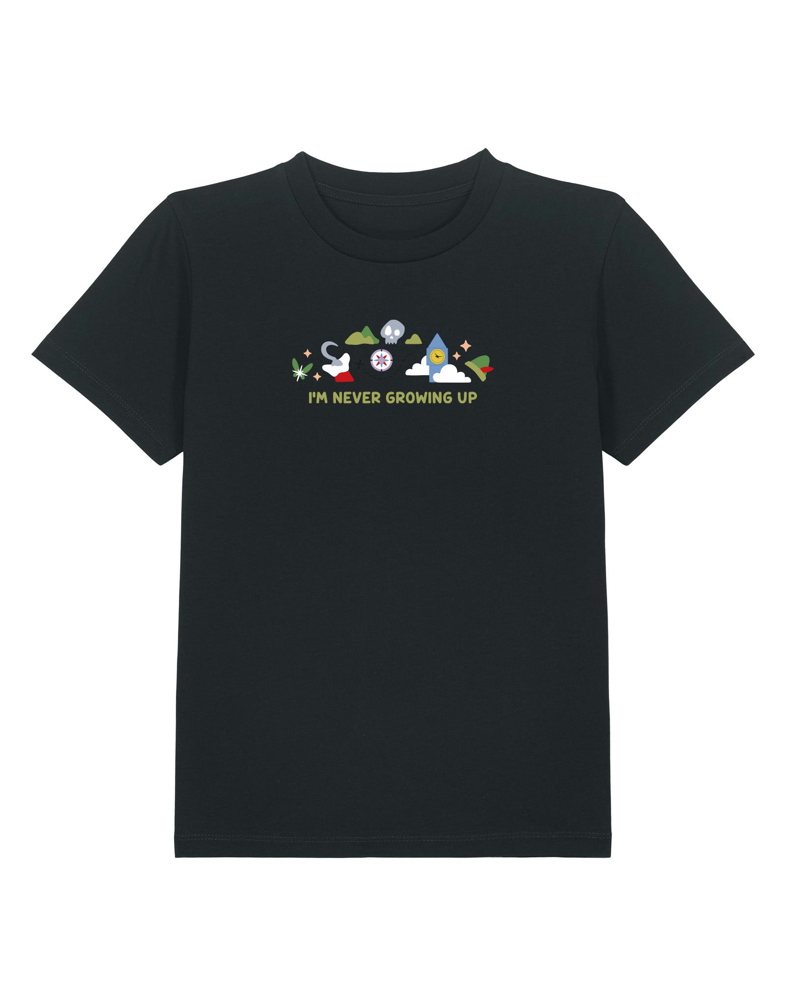 Peter Pan Embroidered Organic Cotton Childrens T-Shirt