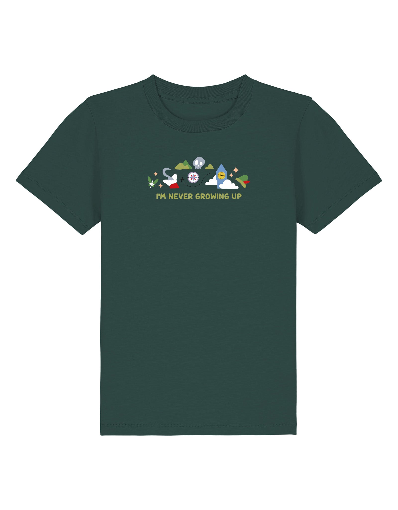 Peter Pan Embroidered Organic Cotton Childrens T-Shirt