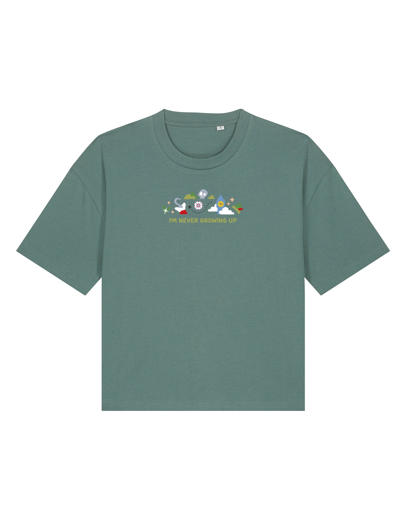 Peter Pan Embroidered Boxy Organic Cotton Tee