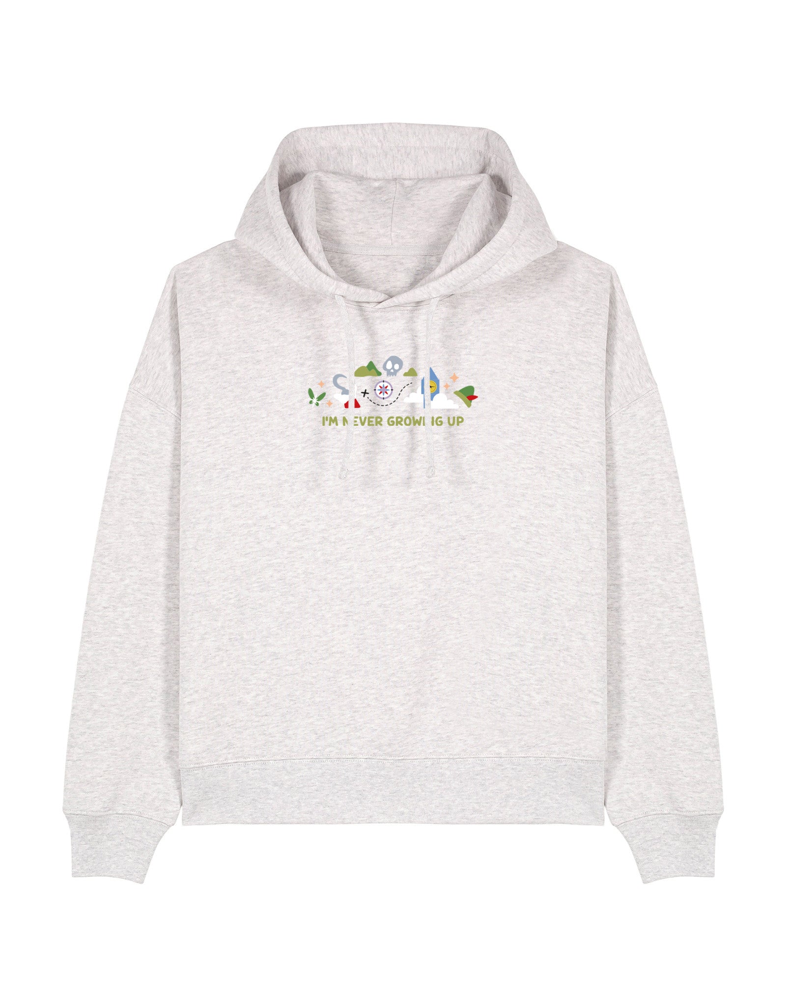 Peter Pan Embroidered Boxy Organic Cotton Hoodie