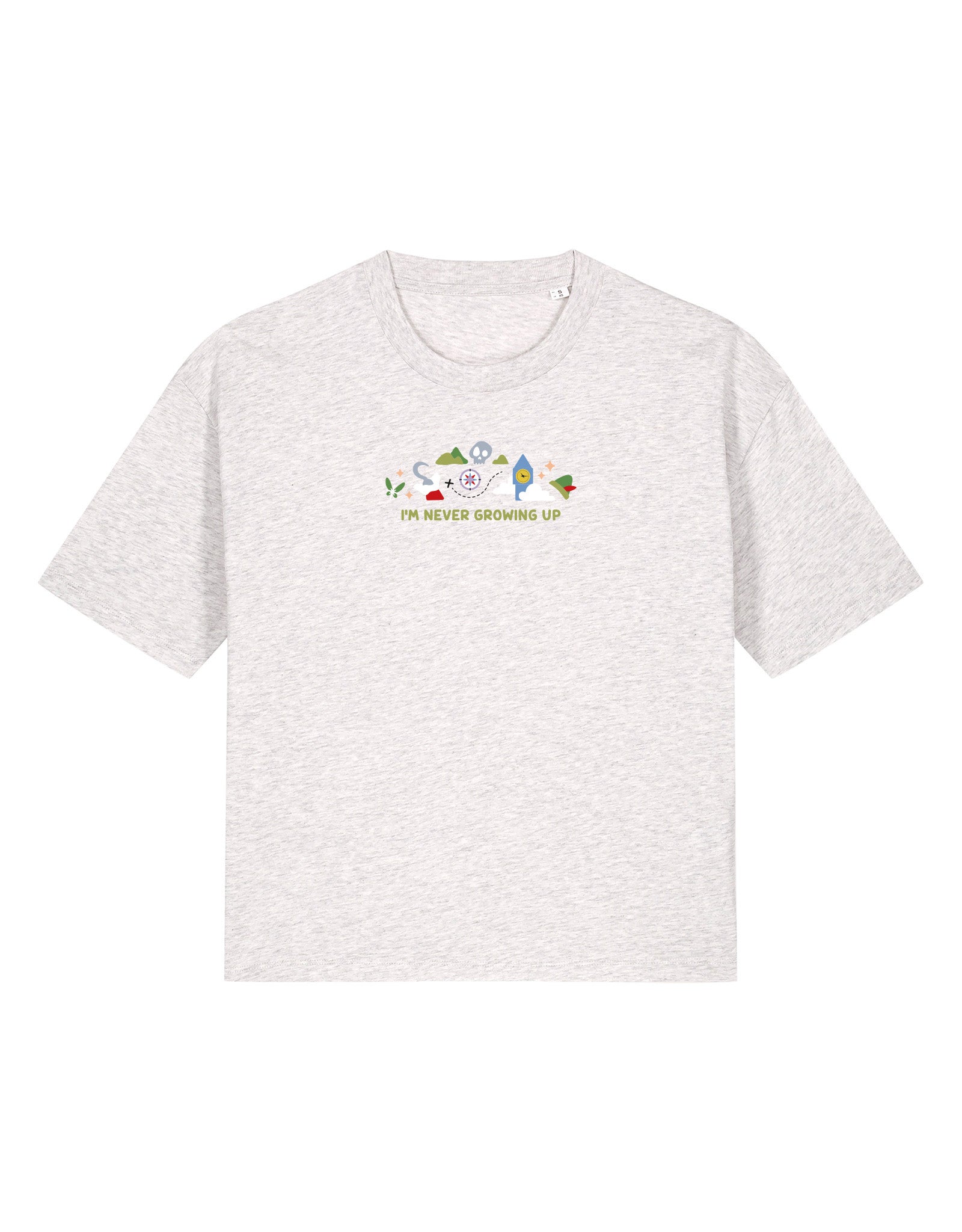 Peter Pan Embroidered Boxy Organic Cotton Tee