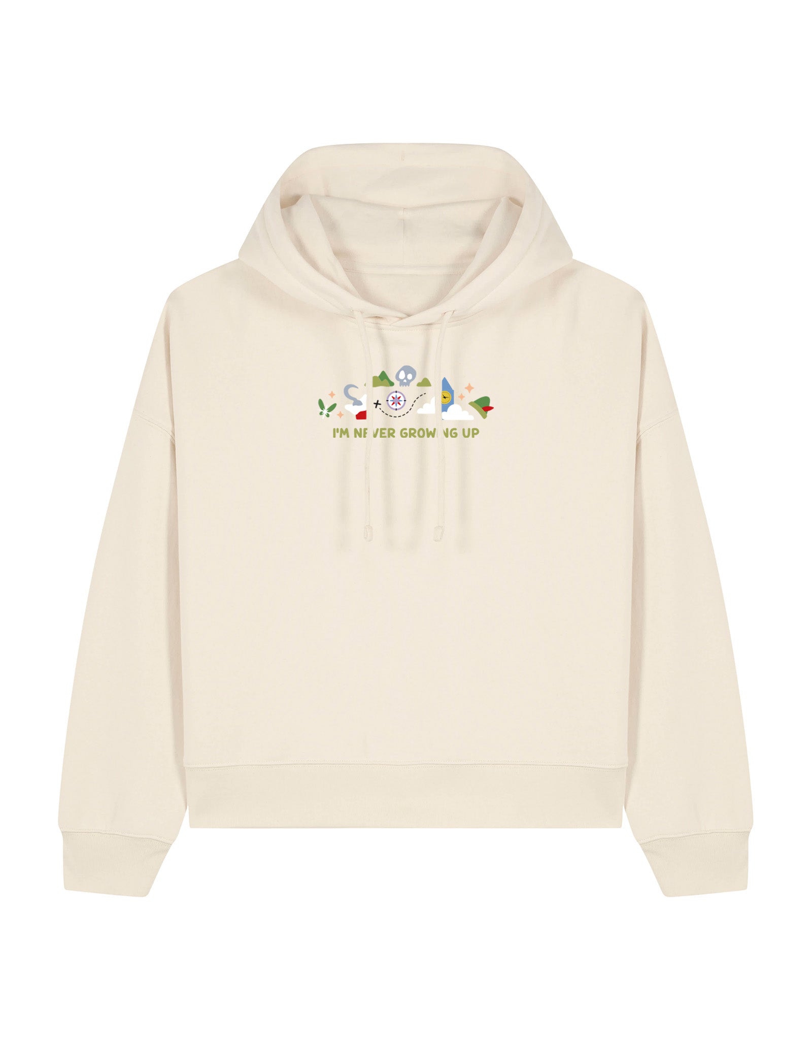 Peter Pan Embroidered Boxy Organic Cotton Hoodie
