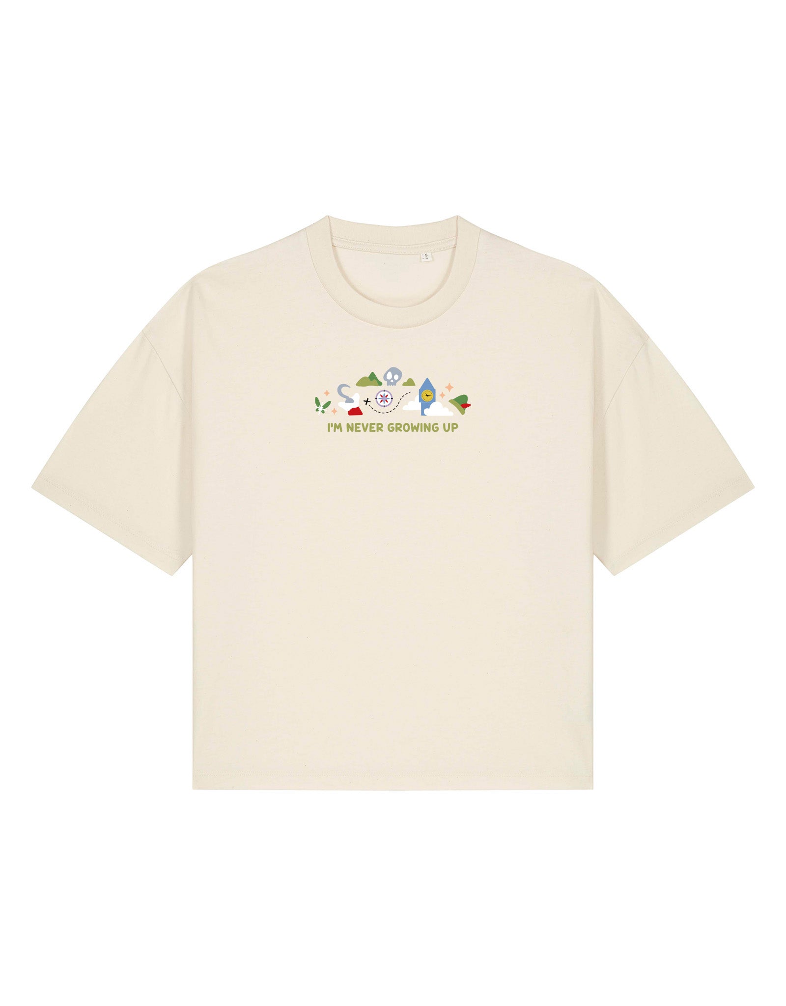 Peter Pan Embroidered Boxy Organic Cotton Tee