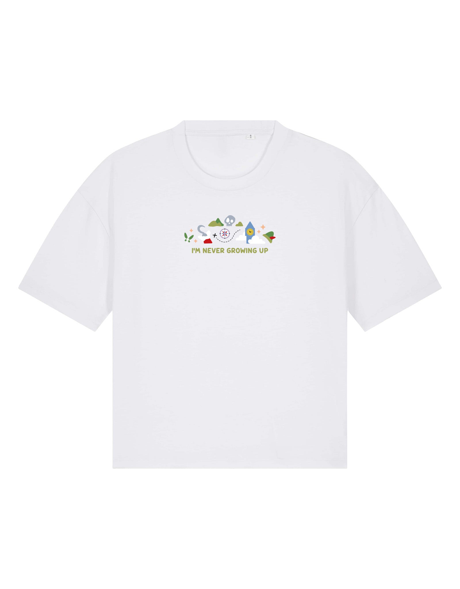 Peter Pan Embroidered Boxy Organic Cotton Tee