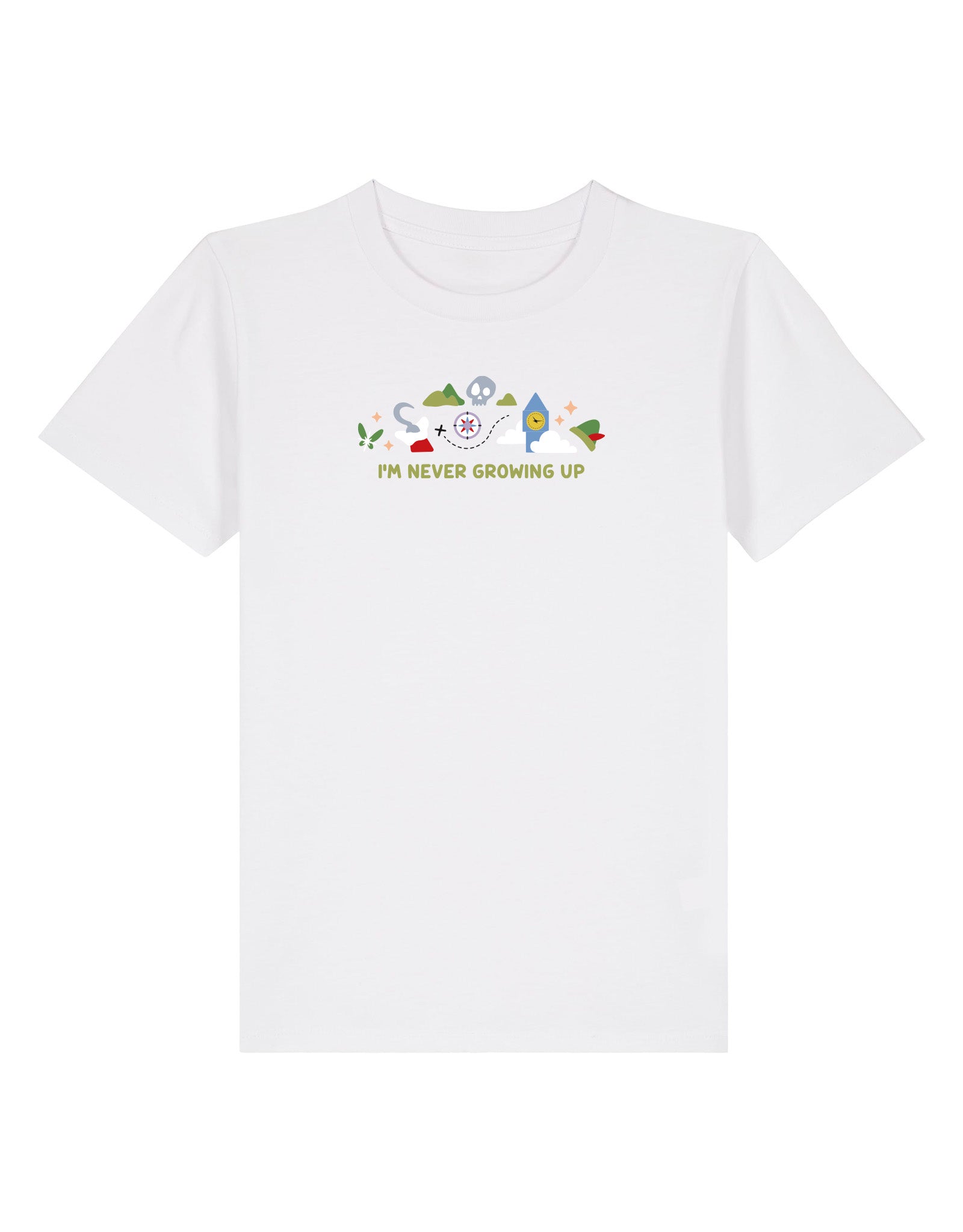 Peter Pan Embroidered Organic Cotton Childrens T-Shirt