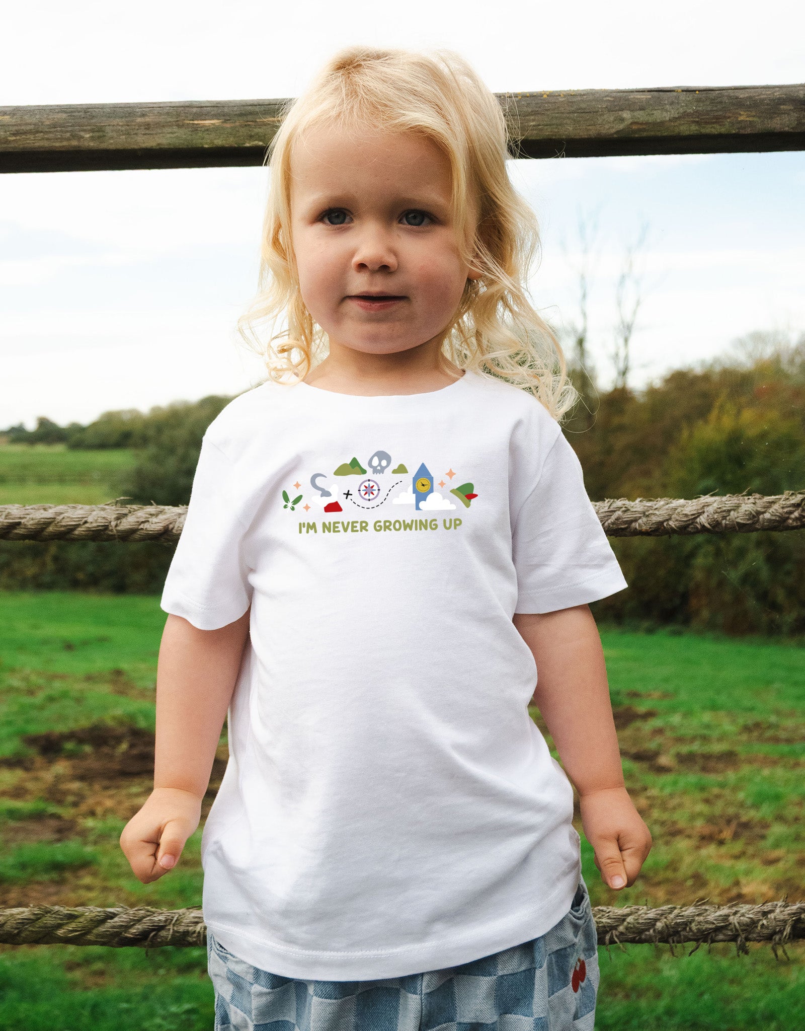 Peter Pan Embroidered Organic Cotton Childrens T-Shirt