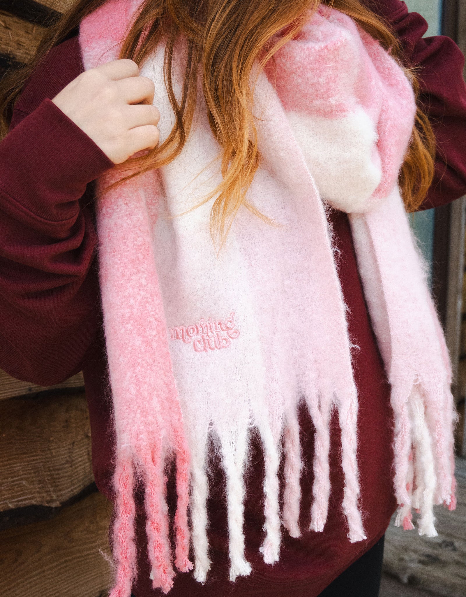 Essential Embroidered Recycled Polyester Scarf