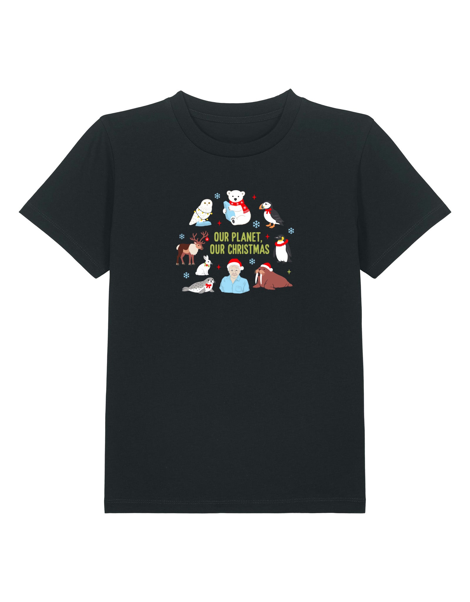 Our Planet Our Christmas Embroidered Organic Cotton Childrens T-Shirt