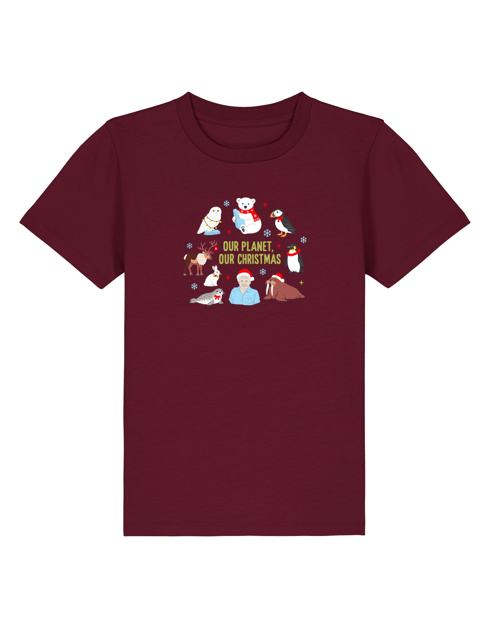Our Planet Our Christmas Embroidered Organic Cotton Childrens T-Shirt