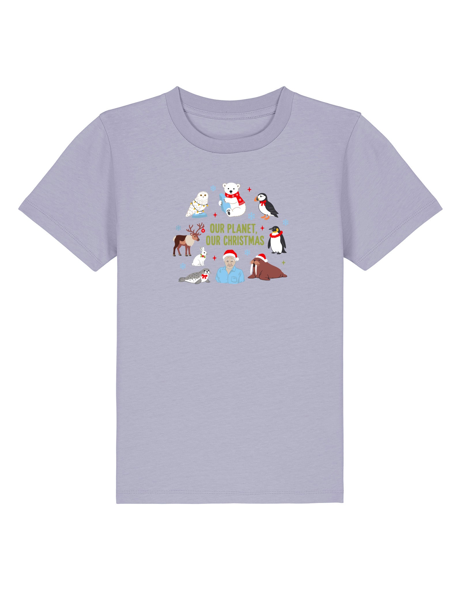 Our Planet Our Christmas Embroidered Organic Cotton Childrens T-Shirt