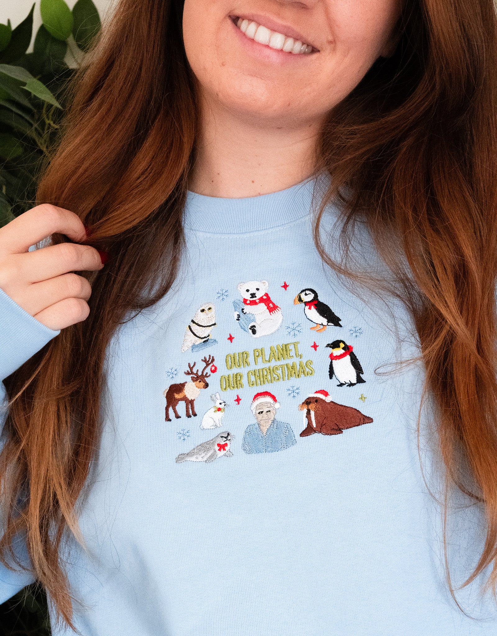 Our Planet Our Christmas Embroidered Organic Cotton Sweatshirt